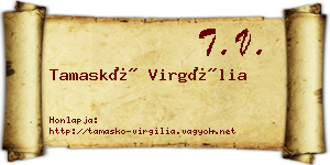 Tamaskó Virgília névjegykártya